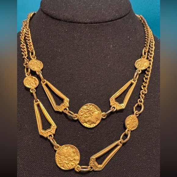 trifari vintage necklace lot of 5 varying lengths gold tone - Picture 7 of 12